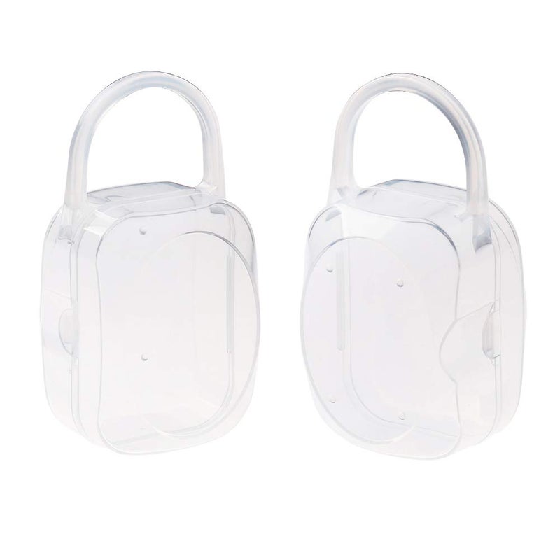 Accmor Pacifier Case, Pacifier Holder Case with Handle, BPA Free Universal Pacifier Container Box for Travel, Transparent, 3 Pack - Image 2
