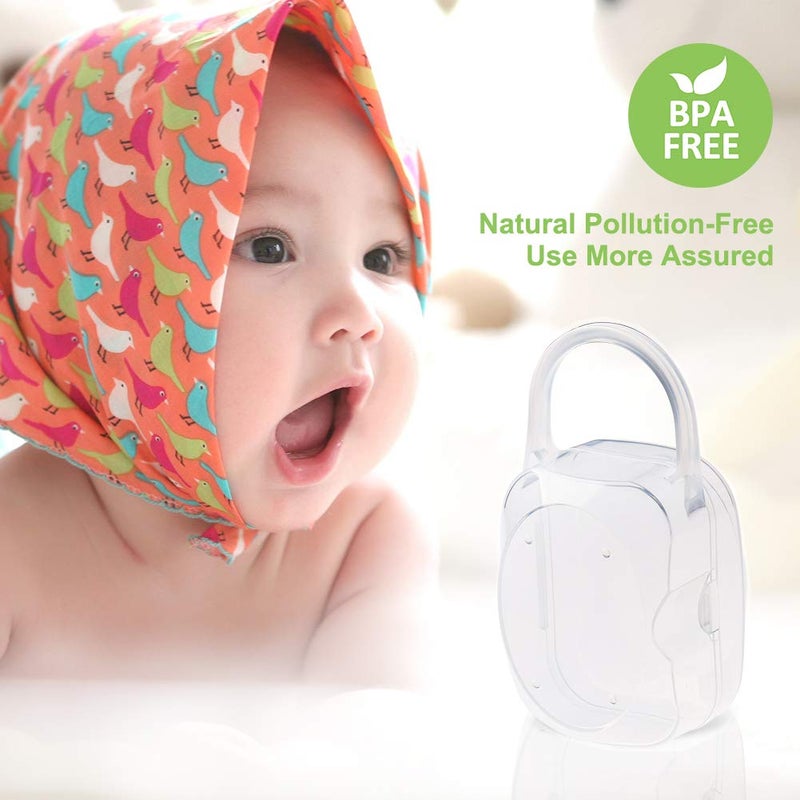 Accmor Pacifier Case, Pacifier Holder Case with Handle, BPA Free Universal Pacifier Container Box for Travel, Transparent, 3 Pack - Image 5