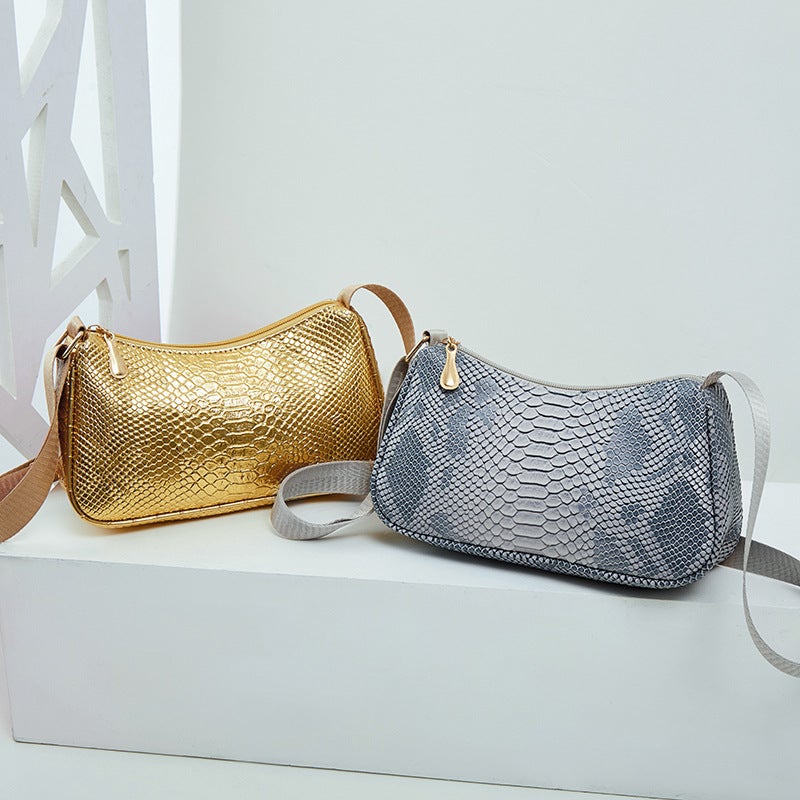 Snakeskin Hobo Shoulder Bag PU Leather - Image 1