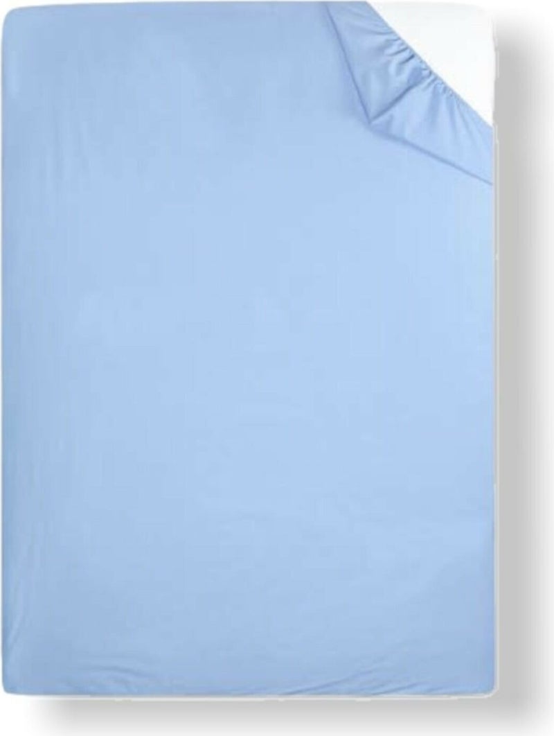 Baby Special Cotton Baby and Kids Fitted Sheet Plain Blue 80X140