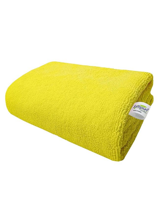 SOFTSPUN Microfiber Hair Hand & Face Towel Set Of 1 Piece 40X60 Cms 340 Gsm (Yellow). Super Soft & Comfortable Quick Drying Ultra Absorbent In Large Size. - Image 2