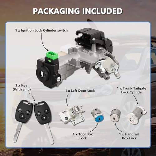 RAMATA 06351-TE0-A11 Ignition Switch Lock Cylinder with Key (with Unprogrammed Chip) Compatible with 2008 2009 2010 2011 2012 Honda Accord (Ignition Chip: 46,Frequency: 433mHz) - Image 5
