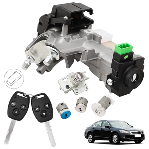 RAMATA 06351-TE0-A11 Ignition Switch Lock Cylinder with Key (with Unprogrammed Chip) Compatible with 2008 2009 2010 2011 2012 Honda Accord (Ignition Chip: 46,Frequency: 433mHz) - Image 1
