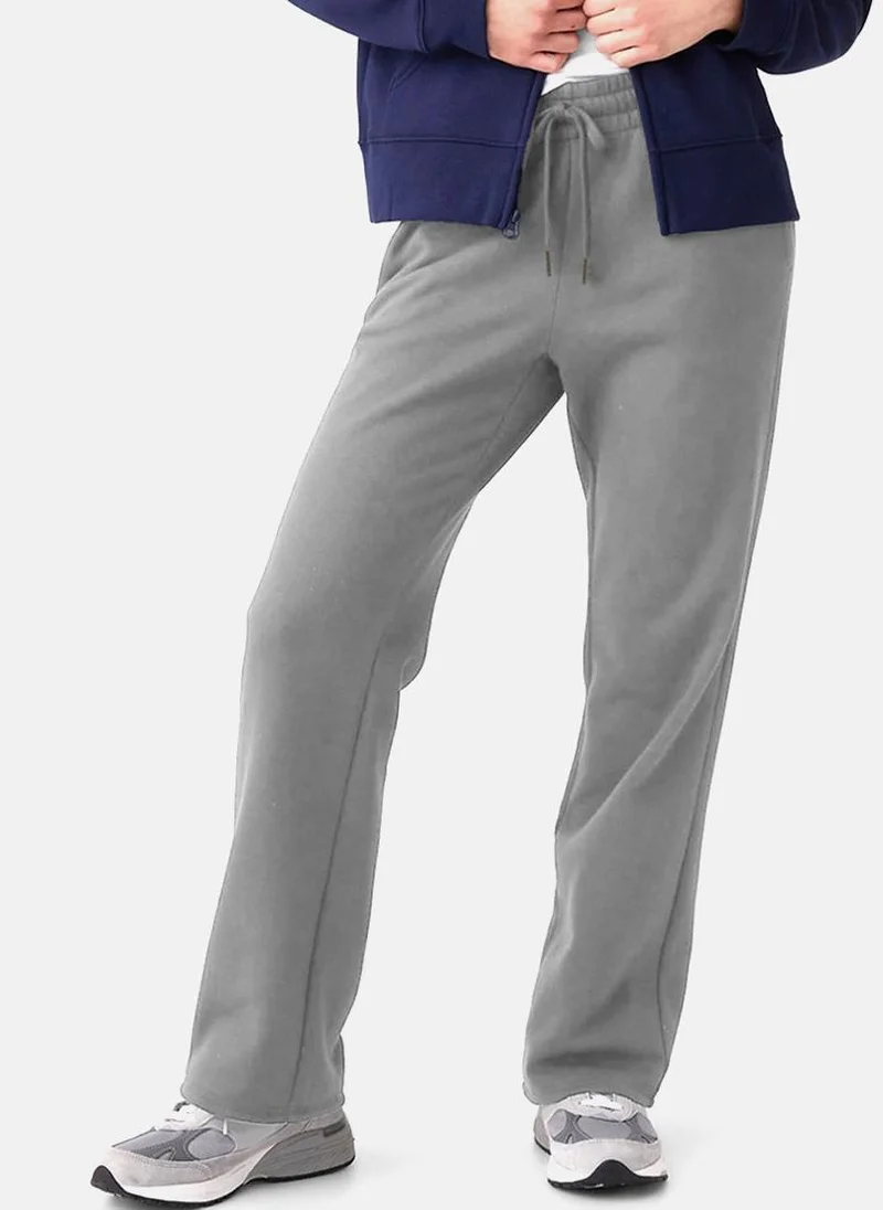 YUNIQEE Grey Plain Casual Trouser