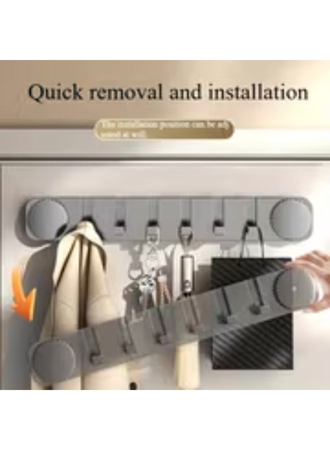 إيروريكس رف تخزين قوي يثبت على الباب مع خطافات شفط – منظم فوق الباب بدون حفر للمناشف والمعاطف والمفاتيح والمظلات (أبيض/أسود/رمادي/بيج) - Image 4