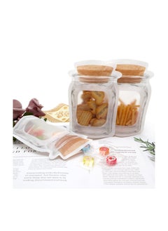 Excefore 50 Pcs Reusable Airtight Seal Food Storage Bags, Jar Zipper Sealed Jar Bags, Leak-Proof Portable Food Snack Save Storage Pouch Bag for Travel Camping  - Image 5