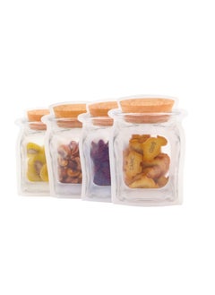 Excefore 50 Pcs Reusable Airtight Seal Food Storage Bags, Jar Zipper Sealed Jar Bags, Leak-Proof Portable Food Snack Save Storage Pouch Bag for Travel Camping  - Image 1