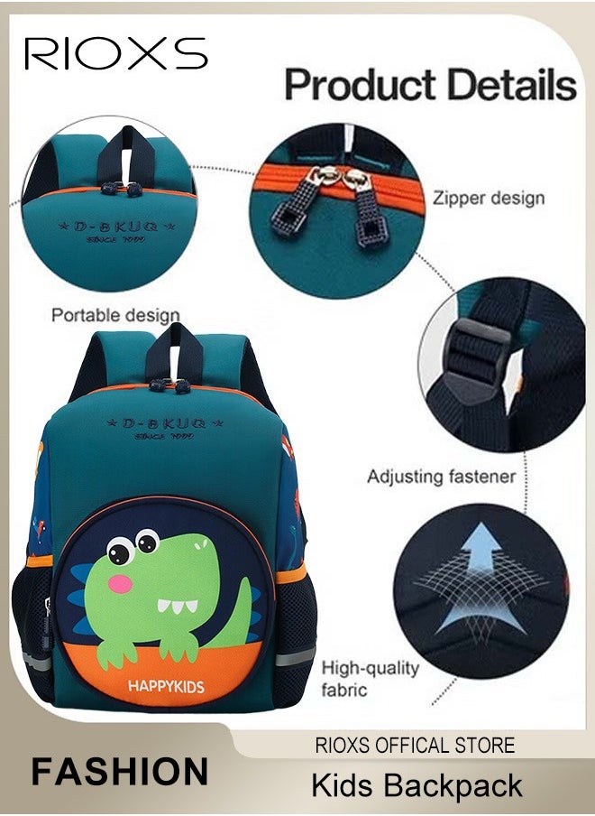 RIOXS Kids Backpack, Students Schoolbags with Adjustable Padded Shoulder Straps, Personalized Waterproof School Bags with Dinosaur Pattern, Lightweight Resistant Travel Daypack, Perfect Gift for Kids, Boys Girls Backpack, 27x13x33cm  - Image 2