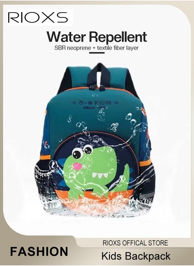 RIOXS Kids Backpack, Students Schoolbags with Adjustable Padded Shoulder Straps, Personalized Waterproof School Bags with Dinosaur Pattern, Lightweight Resistant Travel Daypack, Perfect Gift for Kids, Boys Girls Backpack, 27x13x33cm  - Image 4