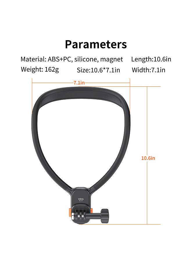 VRIG Sports Camera Magnetic Quick Release Neck Holder Mount Neck Mount Chest Holder Replacement for GoPro Hero 12/11/10 POV Vlog Accessories  - Image 3