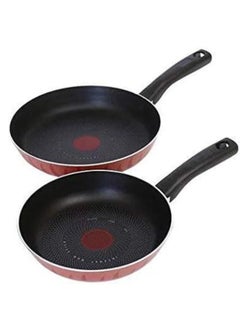 alsiaf Tempo Flame Non-Stick Frying Pan Set 2 Pieces Black/Red Large Frying Pan 26cm, Frying Pan and Small Frying Pan 22cm Black/Red  - Image 1