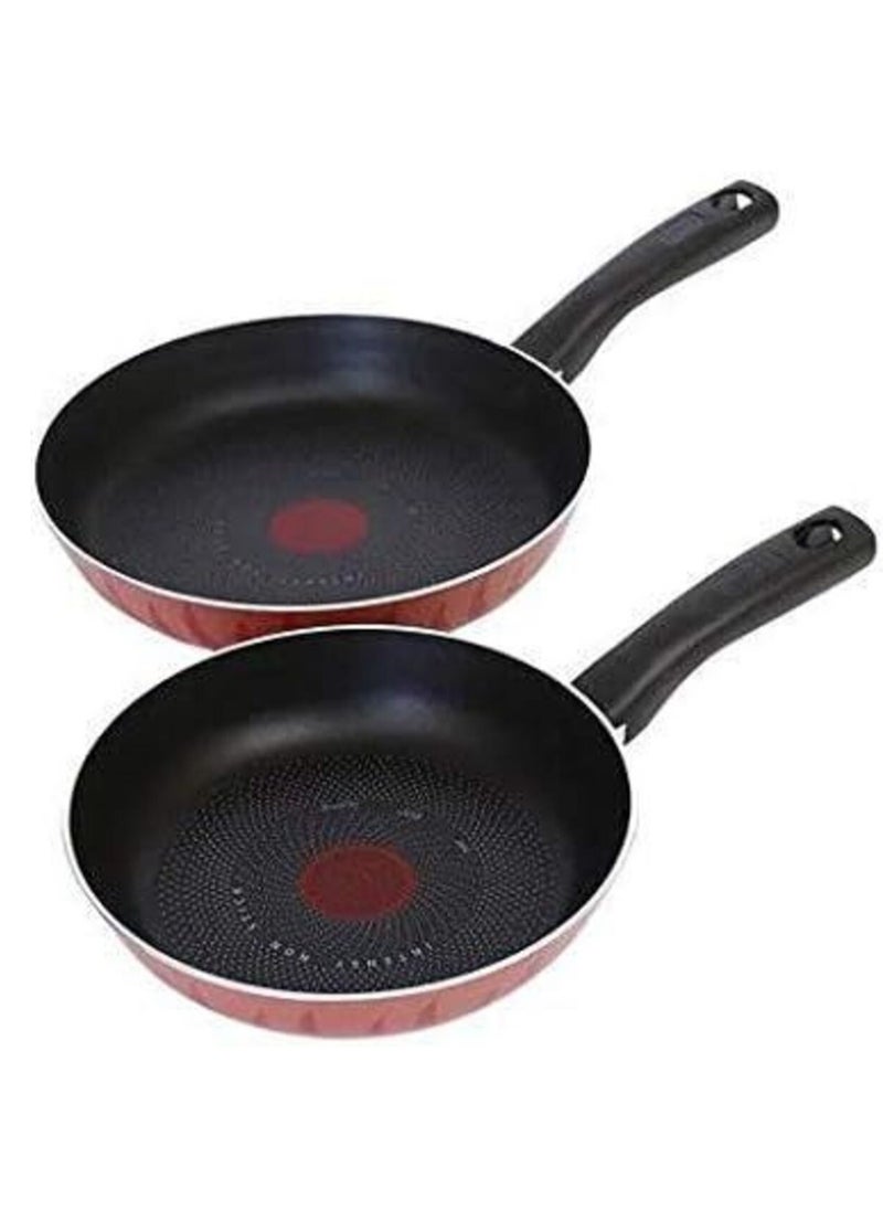 alsiaf - Tempo Flame Non-Stick Frying Pan Set 2 Pieces Black/Red Large Frying Pan 26cm, Frying Pan and Small Frying Pan 22cm Black/Red - Image 1