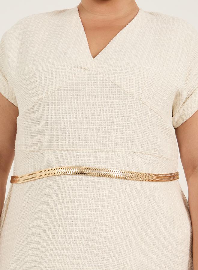 Styli Ivory Textured Dress  - Image 4