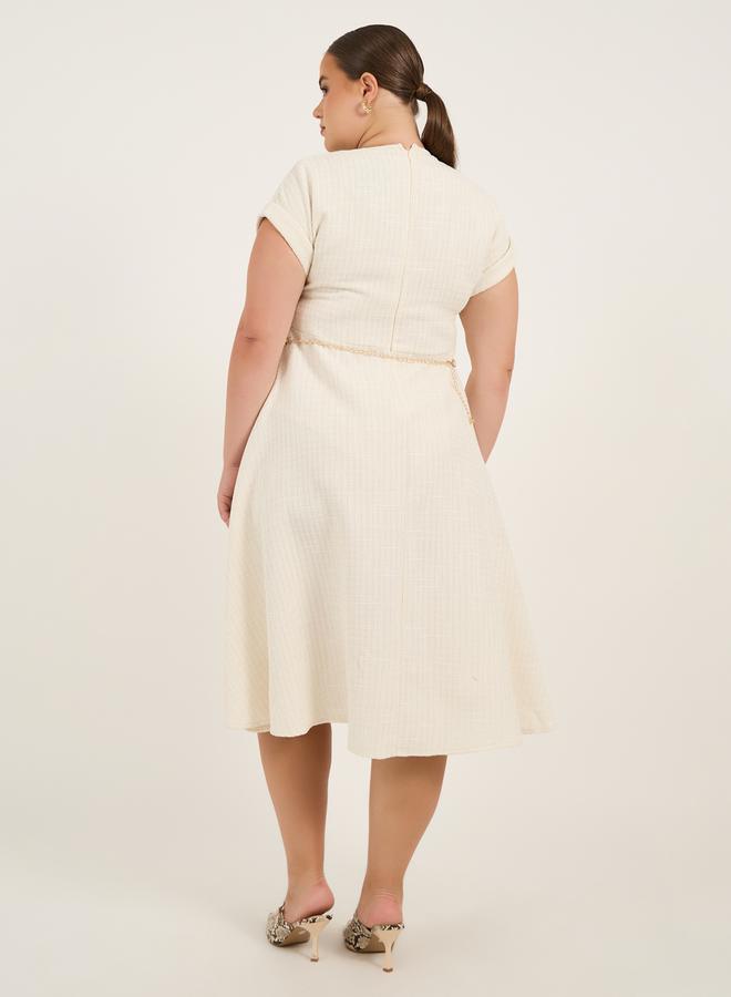 Styli Ivory Textured Dress  - Image 5