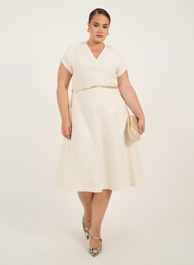 Styli Ivory Textured Dress  - Image 2