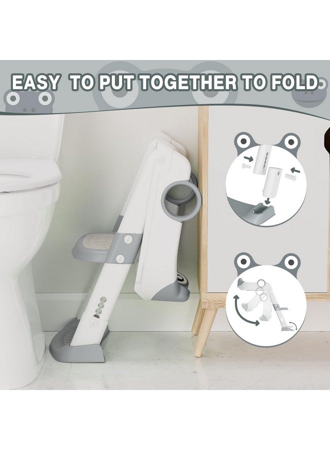 GAOMON Potty Training Seat with Ladder for Kids - Soft PU Padded Toilet Training Seats, Foldable Toddler Step Stool with Non-Slip Design, Easy Setup for Home Bathroom Use - Image 2
