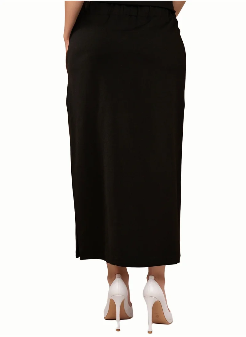 Wecre8 Black Drawstring Skirt by WECRE8