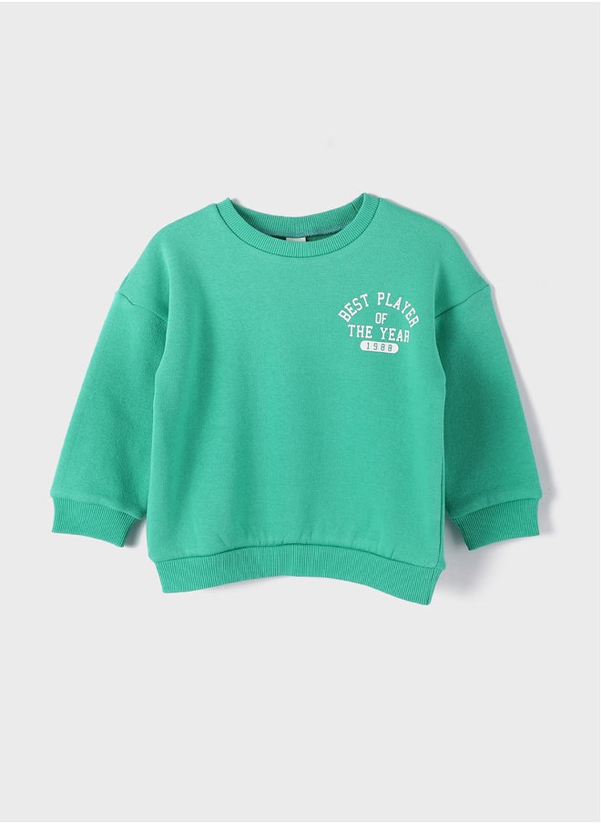 LC WAIKIKI - Crew Neck Printed Baby Boy Sweatshirt and Sweatpants 2-Pack - Image 1