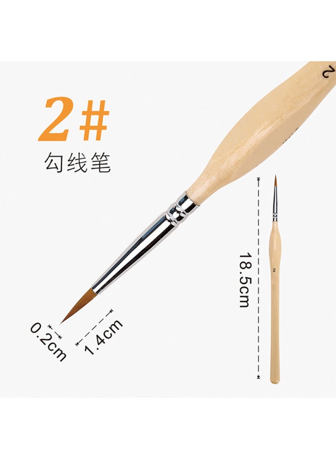 Nine Extremely Three-sided Drawing Pen Watercolor Gouache Brushwork Outline Tracing Pen Drawing Surface-drawing Photo Pen Extra Traditional Chinese Painting Hand-painted - Image 1