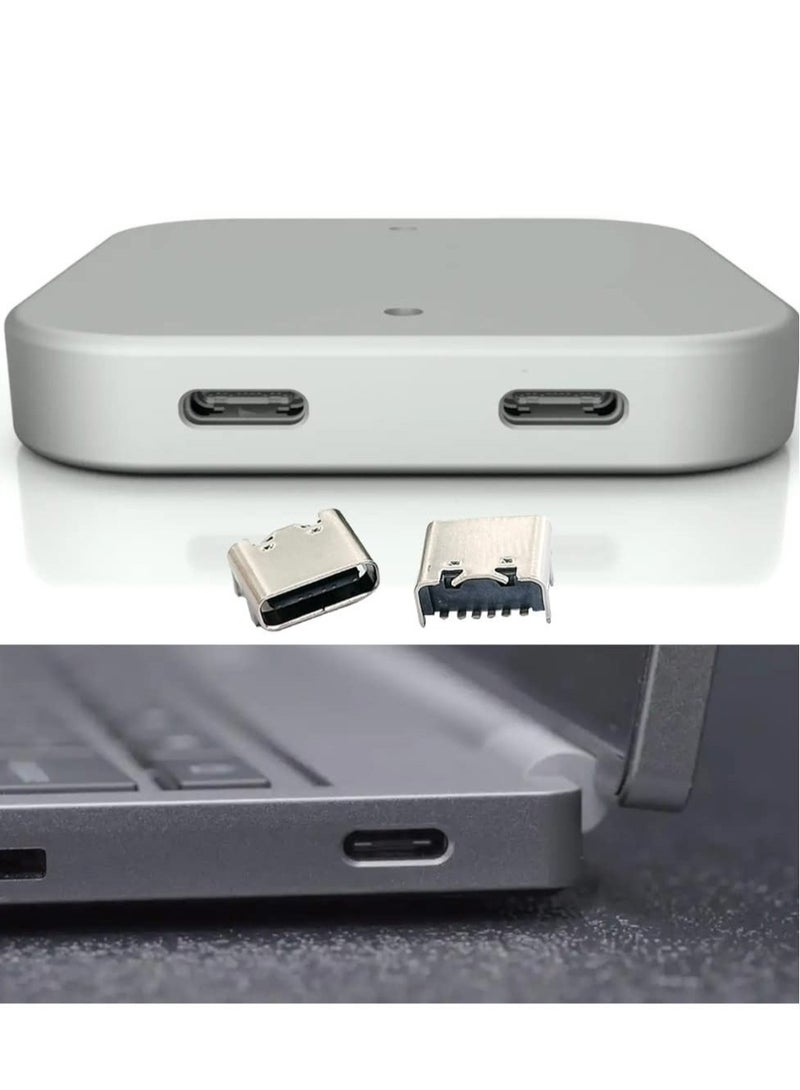 كابتن تيك 100 Pcs Micro USB Female Socket Connectors Ports, 6 Pin USB 3.1 Female 180 Degree Type C Female Charging Port for Repair Replacement Adapter - Image 5