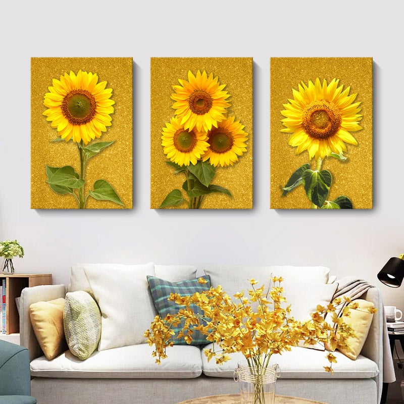Sunflower Decorative Painting Living Room Korean Flower Sunflower Hanging Painting Apartment B&B Bedroom Restaurant Frameless Painting - Image 3