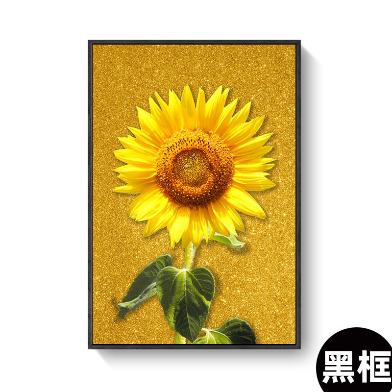 Sunflower Decorative Painting Living Room Korean Flower Sunflower Hanging Painting Apartment B&B Bedroom Restaurant Frameless Painting - Image 1