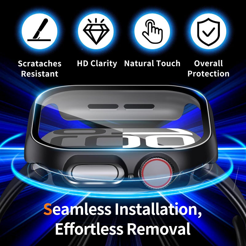 idudu Hard Case for Apple Watch Series 10 Series 11 [2025] 42mm Screen Protector,Built-in Full Tempered Glass [Touch Sensitive] Slim Bumper Protective Cover iWatch S10 S11 Accessories - Image 3