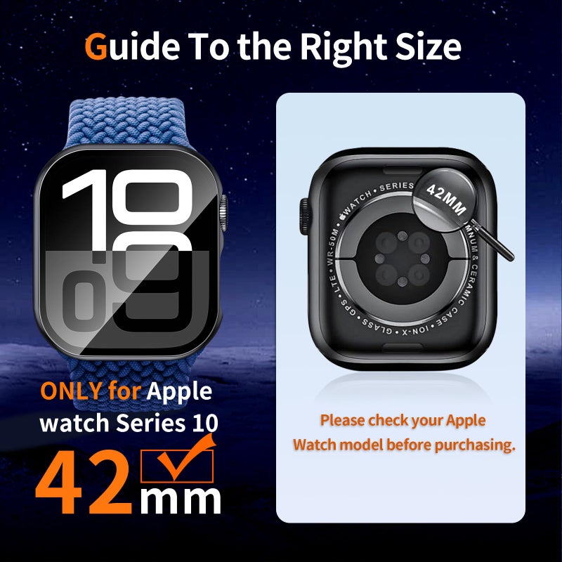 idudu Hard Case for Apple Watch Series 10 Series 11 [2025] 42mm Screen Protector,Built-in Full Tempered Glass [Touch Sensitive] Slim Bumper Protective Cover iWatch S10 S11 Accessories - Image 2