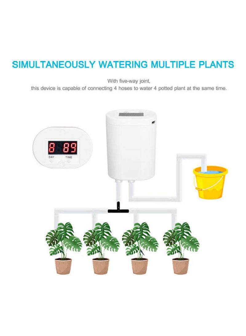 NIBEMINENT Automatically Watering System Drip Irrigation Kit for 4 Potted Plants with 2000mAh Rechargeable Battery White 14cm  - Image 5