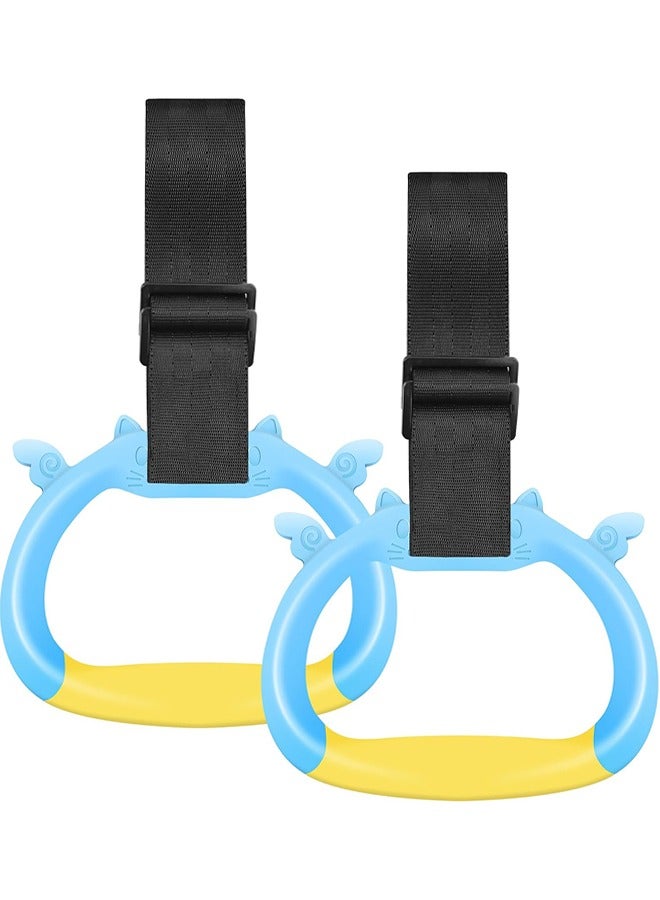 حلقات الجمباز، حلقات تمرين للأطفال مع حزام قابل للتعديل، حلقات تدريب القوة للأطفال، حلقات سحب داخلية للتدريب البدني - Image 1