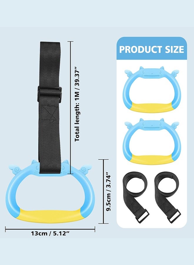 حلقات الجمباز، حلقات تمرين للأطفال مع حزام قابل للتعديل، حلقات تدريب القوة للأطفال، حلقات سحب داخلية للتدريب البدني - Image 5