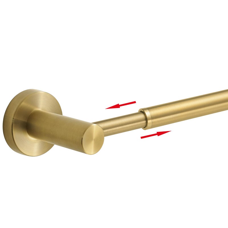 BESy Adjustable 15 to 26 Inch Single Bath Towel Bar for Bathroom SUS304 Stainless Steel Towel Holder Wall Mount with Screws Hand Towel Bar Rod Hotel Style Brushed Gold