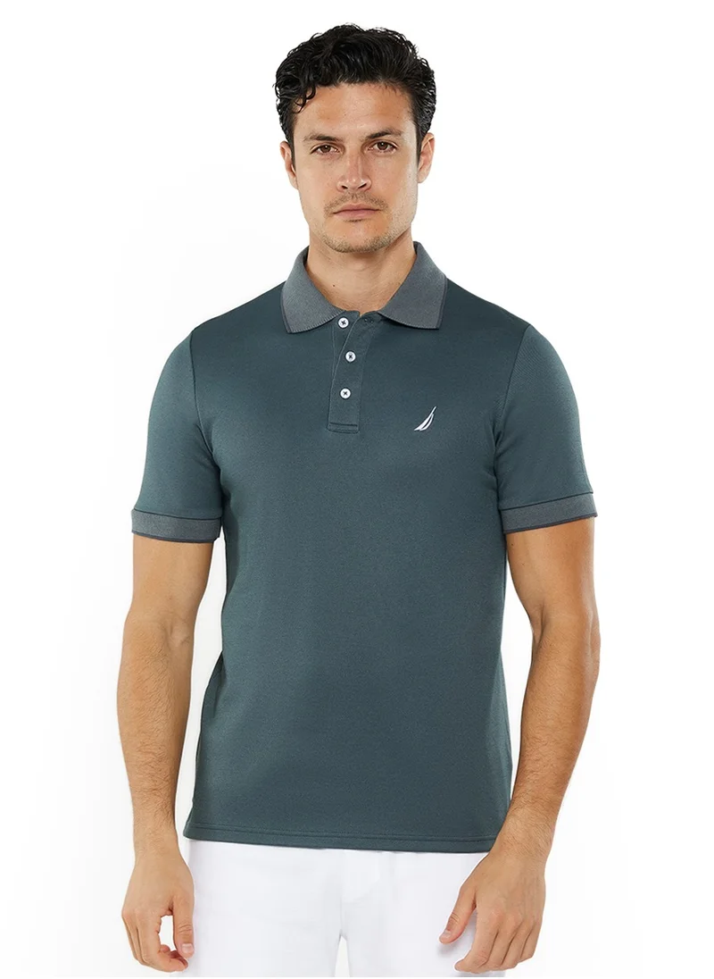 نوتيكا Men's Cotton Blend Grey Polo T-Shirt – Classic Essential for Casual Look