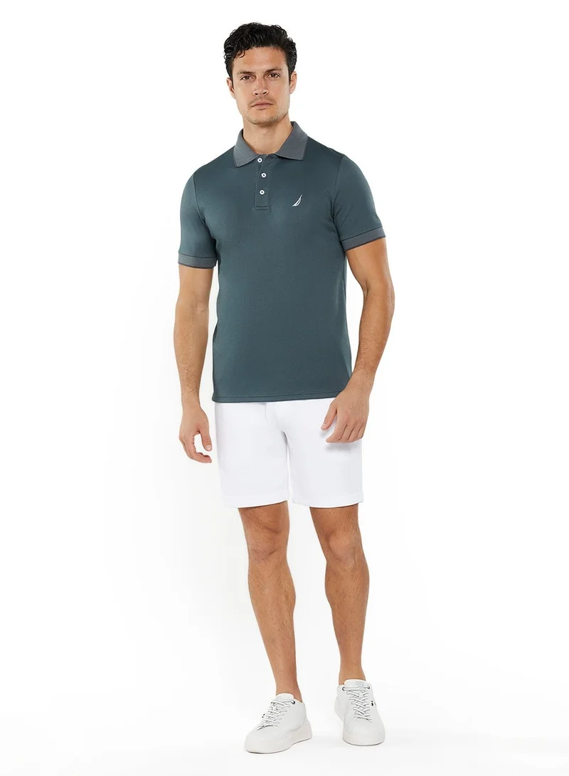 NAUTICA Shadow Grey Essential Regular Fit Cotton Blend Logo Polo Shirt for Men | Best Price UAE