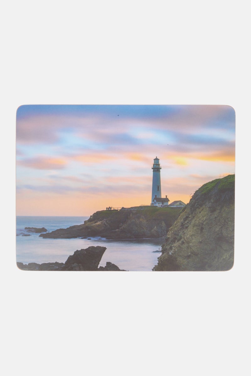 Creative Tops Lighthouse Premium Cork-Backed Printed Placemats, Blue - Image 1
