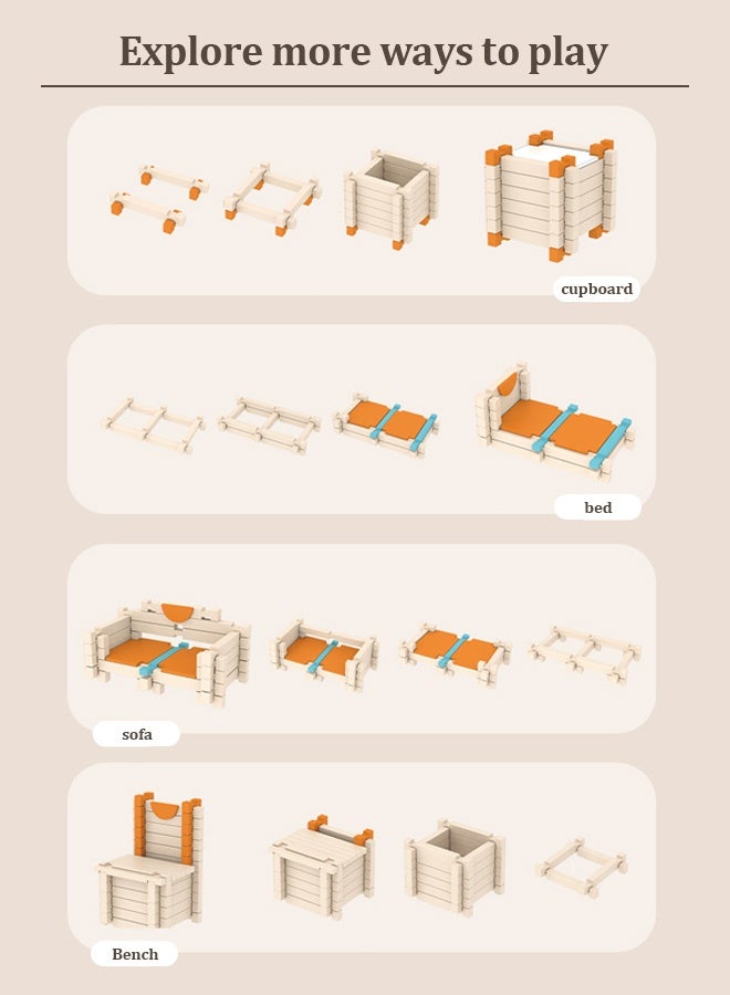 Wooden Building Blocks Set Blocks Classic Kids Toys, Colored Wood For Toddlers Ages 2+ Intellectual Development Toys - Image 5