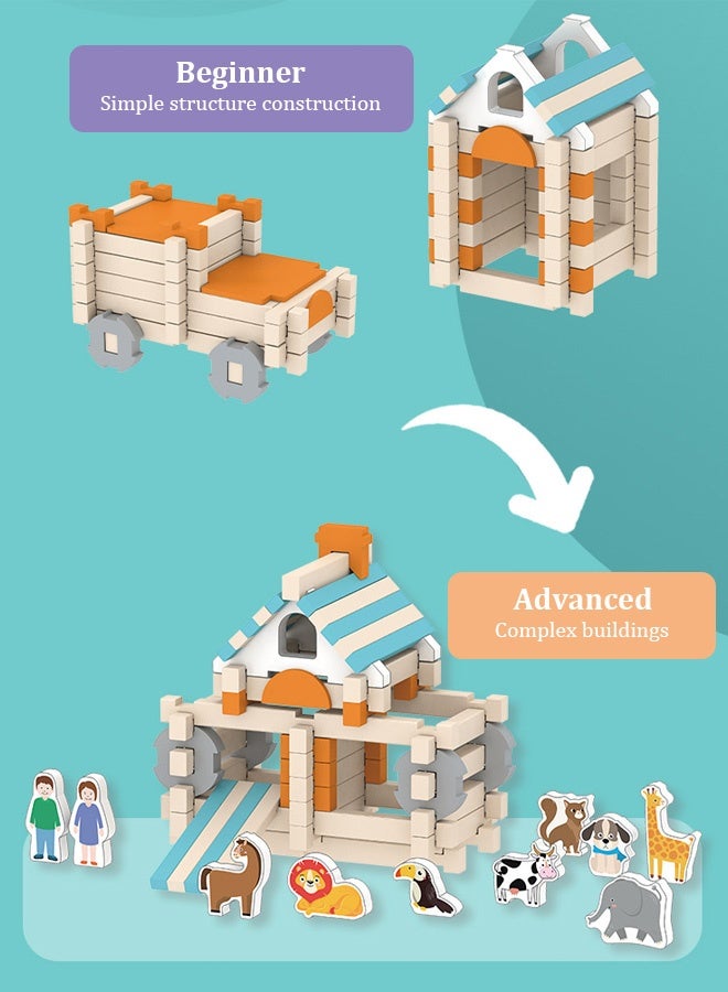 Wooden Building Blocks Set Blocks Classic Kids Toys, Colored Wood For Toddlers Ages 2+ Intellectual Development Toys - Image 4