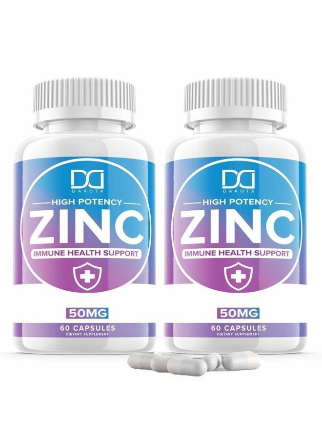 Dakota Zinc 50mg Vitamin Supplements for Immune Support System, Zinc Picolinate for Adults Kids - Zinc Pills Offer Powerful Alternative to Lozenge, Chewable Tablets, Liquid (2 Month Supply | 2 Pack) - Image 1