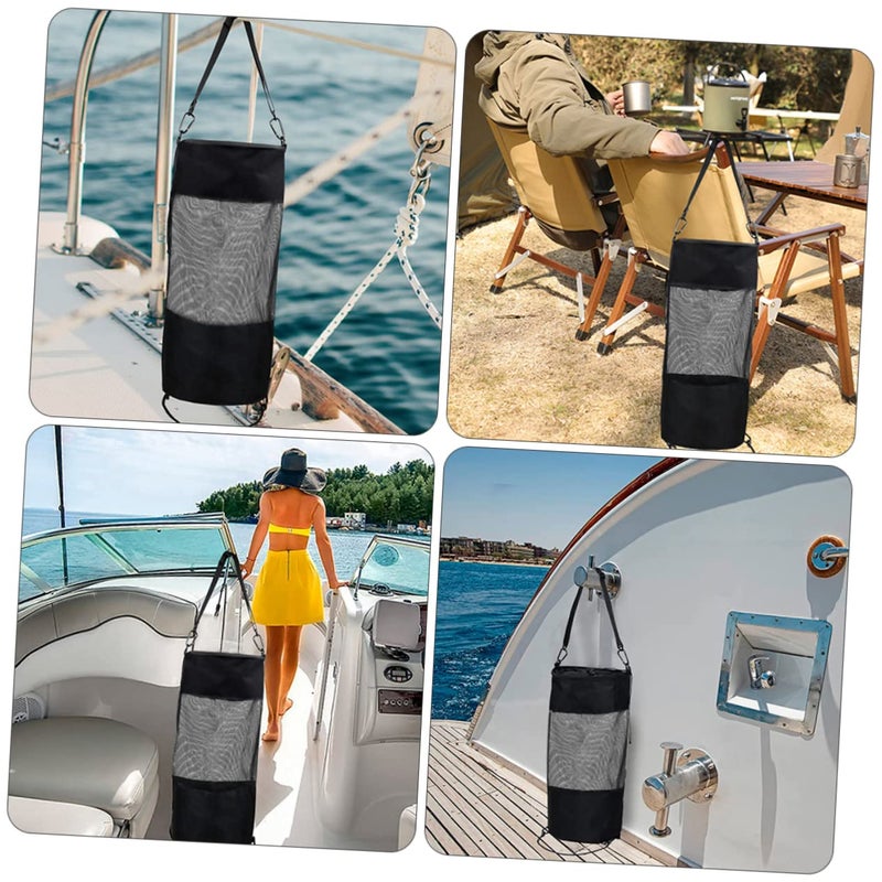 Reusable Waterproof Camping Trash Bag Portable Waste Pouch Washable Black - Image 4