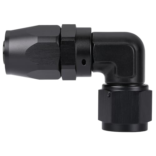 Podavelle 10AN 90 Degree Hose End Fitting Elbow Low Profile Forged Swivel Aluminum Black - Image 1