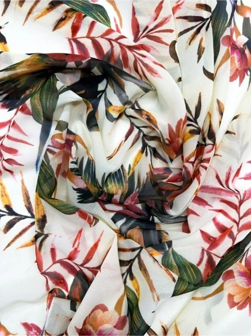 بيستور Boho Style Red Leaf Patterned Bandana Scarf New Season Hair Accessory
