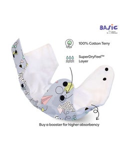 Superbottoms Basic Cloth Diaper | Side Leakage Proof Reusable Cloth Diaper With Quick Dry Ultrathin Pads|Freesize, Rash Free,For Kids 0-3 Yrs|Stay Dry & Lasts Up To 3Hrs - (Assorted) (Basic Pack Of 2)  - Image 3