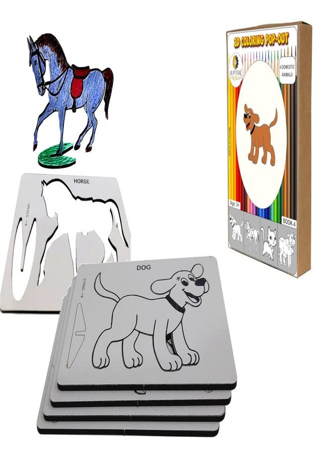 NEKBAL- 3D Coloring Pop-Out Book-4 | 3 to 9 Years Old Kids (Domestic Animals) - Image 1