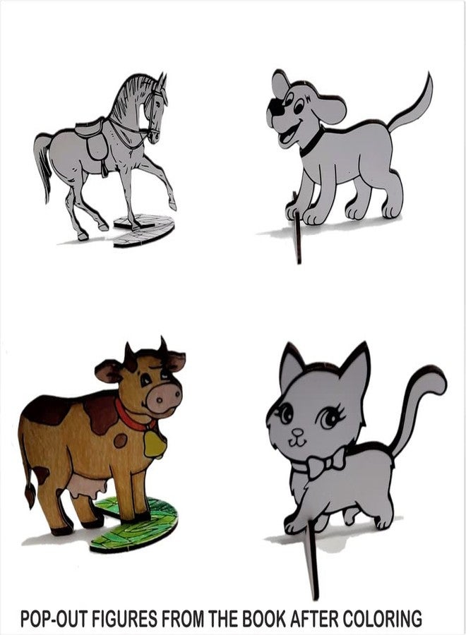 NEKBAL- 3D Coloring Pop-Out Book-4 | 3 to 9 Years Old Kids (Domestic Animals) - Image 2