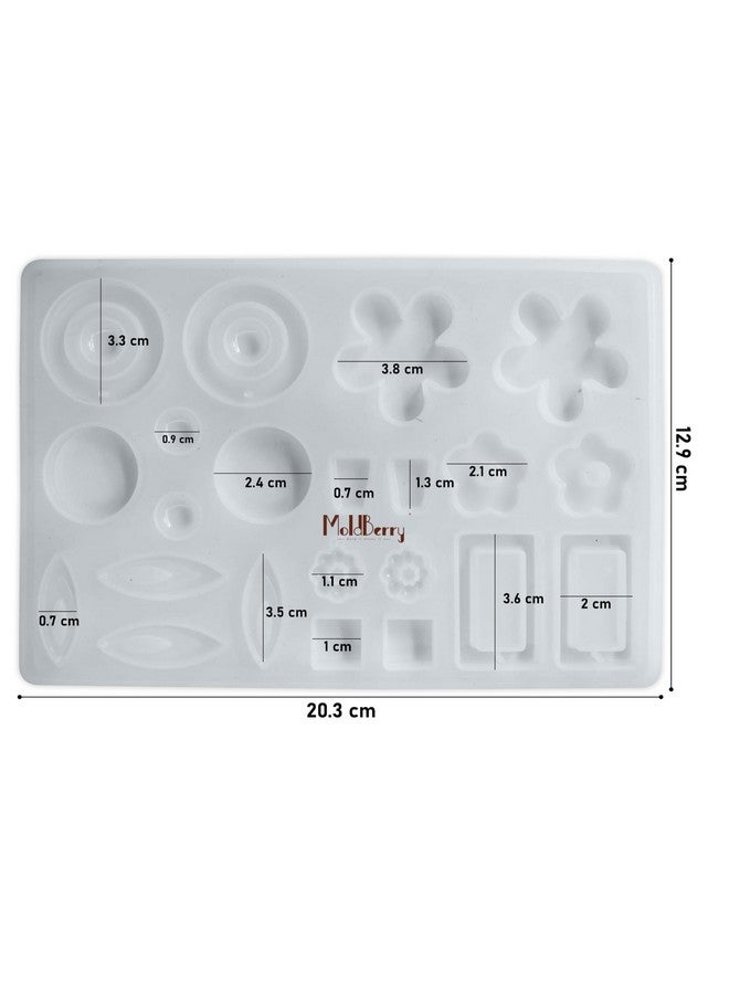 MoldBerry Silicone Resin Mould for Casting - Epoxy Resin Mold with Tools | DIY Jewelry, Keychain, Pendant, Earring Making Silicone Molds for Crafting - Pack of 1 (White) - Image 2