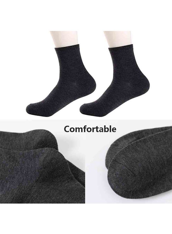 صوجي 5 أزواج من الجوارب القطنية الرجالية القابلة للتنفس والتي تمتص العرق بلون واحد للجنسين جوارب كاجوال بطول منتصف الساق - Image 4