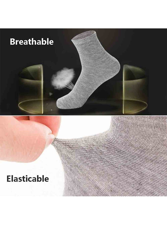صوجي 5 أزواج من الجوارب القطنية الرجالية القابلة للتنفس والتي تمتص العرق بلون واحد للجنسين جوارب كاجوال بطول منتصف الساق - Image 5