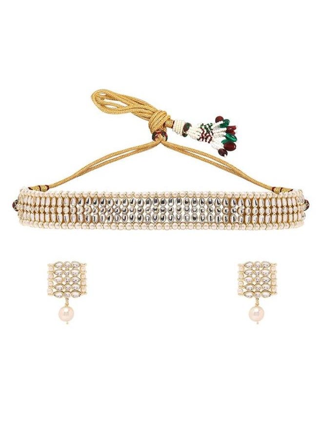 Priyaasi Elegant Women Brass Jewellery Set with pattern and secured with closure and styled in ideal for Ethnic moments — crafted to elevate your special moments.  - Image 2