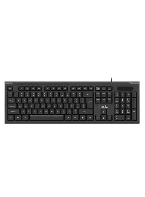 HAVIT HV-KB673 (ARABIC + ENGLISH) KEYBOARD WITH FN FUNCTION KEYS, ,BLACK