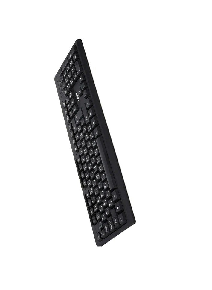 HAVIT HV-KB673 (ARABIC + ENGLISH) KEYBOARD WITH FN FUNCTION KEYS, ,BLACK